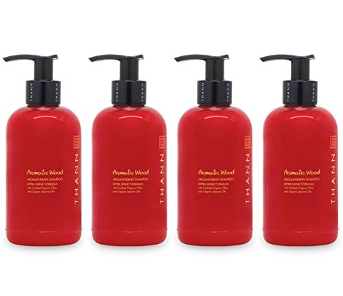 THANN Aromatic Wood Aromatherapy shampoo Extra Shine Формула с органичен зехтин и органични масла от сусам, Без мирис,