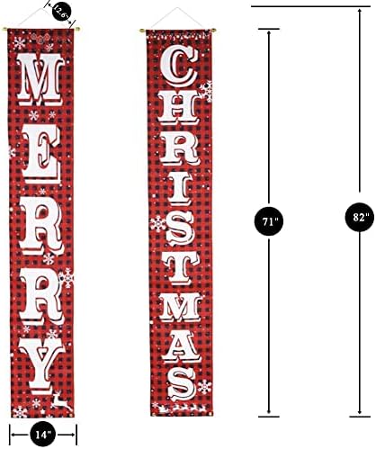 Селска Стил Коледен Врата Банер + Приказно Коледна украса от Алпака за Дърво
