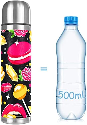 Чаша с Вакуумна Изолация От Неръждаема Стомана, Bad Girl Устни Pattern Print Thermos Water Bottle for Hot and Cold Drinks