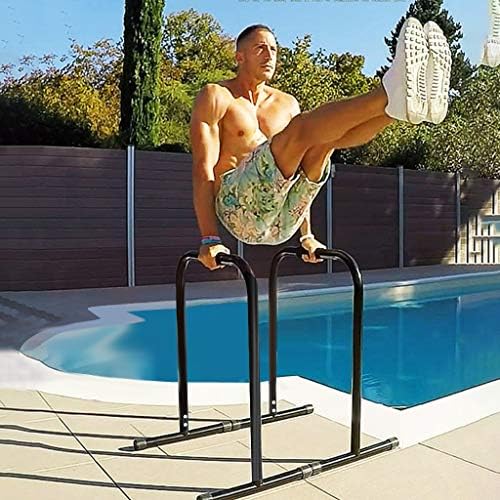 Dip Station Functional Heavy Duty Dip Stands Fitness Workout Dip bar Station Stabilizer Parallette Push Up Stand (Черен)