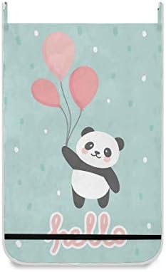 LAZEN 1 бр. с 2 Врати Куки и 2 PVC Лепкава Кука за Чанта За Съхранение на Подвесная Чанта за дрехи Спестяване на Пространство Печат Здравей Panda с Въздушно Топка