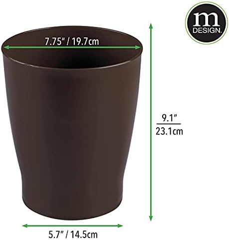 mDesign Plastic Slim Small Round 1.25 Gallon Trash Can, Wastebasket, Кошчето Bin for Bathroom, Bedroom, Kitchen, Home