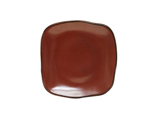 Tuxton GAR-501 Стъклена квадратна Порцеланова чиния Занаятчия, 9 x 9, Червената скала (опаковка от 12 броя),