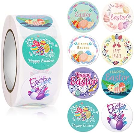 500 Опаковане. Декоративни Великденски Етикети на Великден Бъни Яйце Етикети за Изкуство DIY Занаят Списание Бележки Наръчник