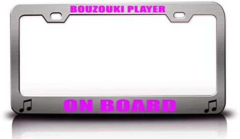 Custom Brother - Bouzouki Player ON Board Music Musician Metal Car SUV Truck License Plate Frame Ch g15