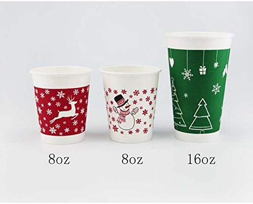 100 БР Коледно Парти Чаша за Еднократна употреба За Напитки 7 унции Хартиена Чаша