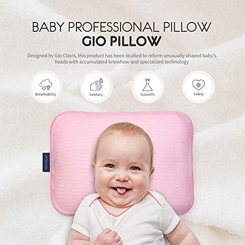 Gio Pillow 3D Air Mesh Baby Pillow, Premium Head Shaping Pillow, Профилактика на Синдрома на Плоска Глава, Произведено в Корея [Car Baby/Бебета 0-8 Месеца]