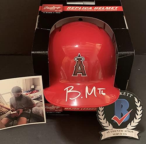 Brandon Marsh Los Angeles Angels Autographed Signed Mini Baseball Helmet Beckett Witness COA