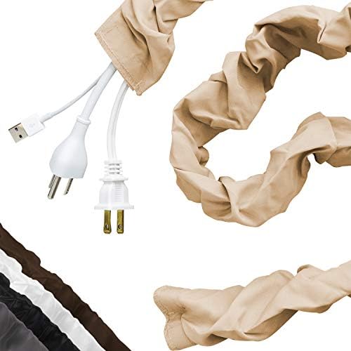 Cordinate Fabric Cord Cover, 6 фута, Скрива кабели, чудесно за лампи, осветителни тела и маси, Управление на кабел, Лесна