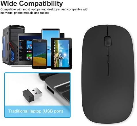 Succe Wireless Mouse _BOS_ 2.4 G Акумулаторна Безжична Bluetooth Мишка Преносим USB Мишка Компютърна Мишка, 3 регулируеми