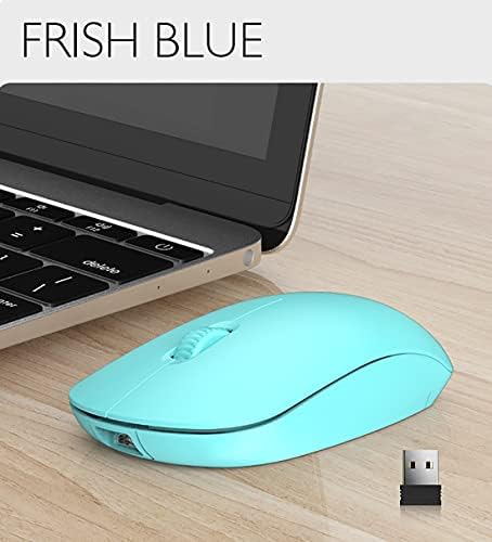 Безжична Мишка Juplay, Акумулаторна Bluetooth-Мишка 2.4 G, Безжична Мишка Bluetooth 5.0 Ультратонкая Тиха Мишка (1200DPI), за КОМПЮТЪР MacBook, Лаптоп (син)