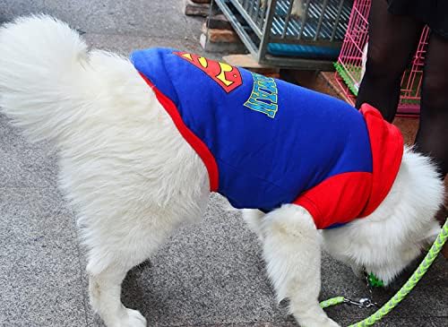 Furix Big Dog Clothes Big Dog Sweater Супермен Батман Sweater Fall Winter Dog Clothes Golden Звученето Satsuma Пет Clothes
