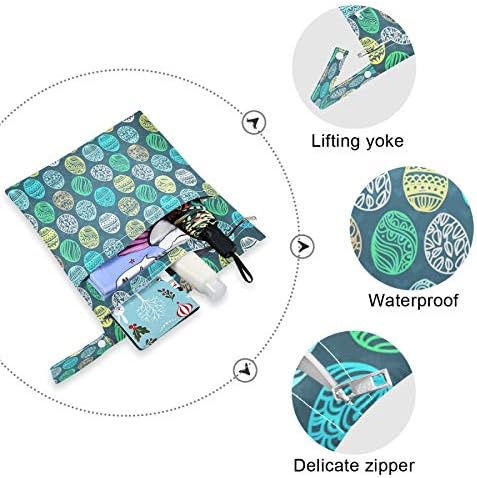 KEEPREAL Easter Eggs Wet Dry Bag for Cloth Diaper&Swimsuit,Travel&Beach - Водоустойчив Мокри чанти - идеални за мокри