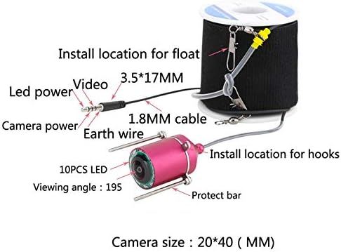 Рыболокатор, Преносима Подводна Риболовна Камера, 4.3-инчов Монитор, IP68 Водоустойчив 10 Led Камера за Нощно виждане