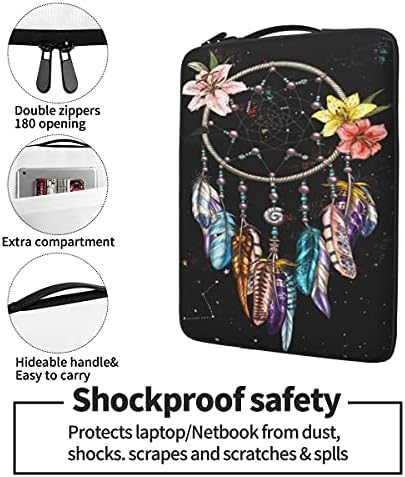 Flower Dreamcatcher Лаптоп Carrying Case fit for 13 in Laptop/Notebook, Laptop Sleeve Protective Case for Office, School,