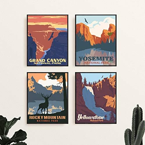 Vintage National Parks Poster Set - By Haus and Hues | National Parks Art Prints Nature Wall Art, and Mountain Print Set