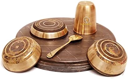 Трапезария апартамент Kansa(бронз) (Тали Set 6 предмети в 1 хранене набиране) (12 инча) Оригинални Чист метал Kansa (бронз)