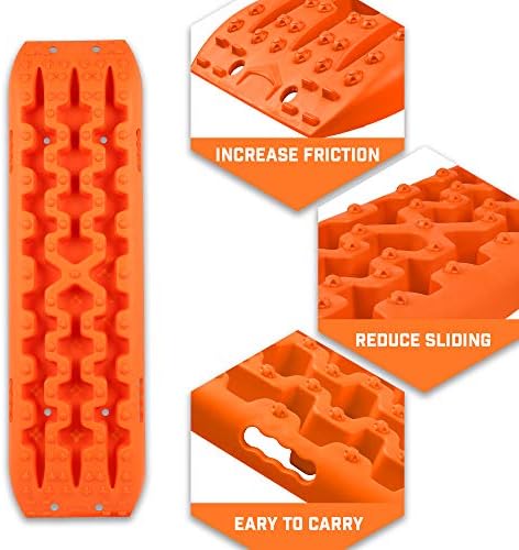 ZESUPER Recovery Traction Tracks for Off-Road Кал, Sand, Tire Snow Ladder Traction Track Vehicle Extraction Traction Mats