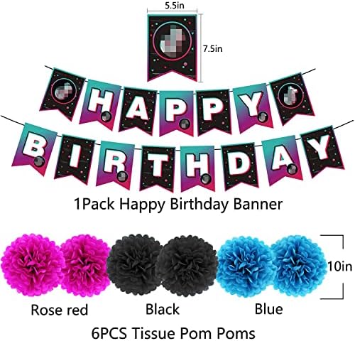 ТИК TOK Birthday Party Decorations Kit,ТИК TOK Party Доставки,Music Party. В комплект Банер честит Рожден Ден, Балони