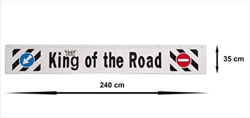 Царят на пътя е Дълъг задна Престилка Твърди гумени Калници Камион Ремарке Ремарке 240 x 35 см Бял Пакет от 1