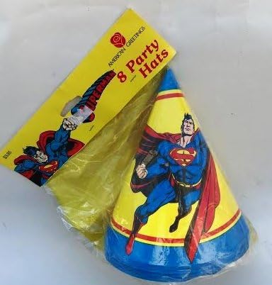 Реколта вечерни шапки на Супермен (опаковка от 8 броя) 1992 г. съобщение