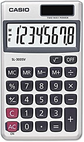 Casio SL300SV SL-300SV Ръчен калкулатор, 8-цифрен LCD дисплей