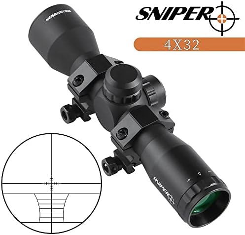 Снайперский Компактен Очите MT4x32 с Пръстени Поглед, Ловен Прицел, Арбалетный Поглед на Стрелец