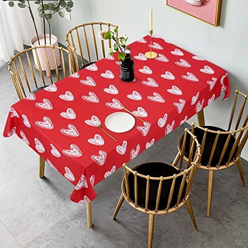 Sunm Boutique Mothers Day Table Cloth Скица Сърце Tablecloth Waterproof Machine Washable Table Cloth for Mother ' s Day