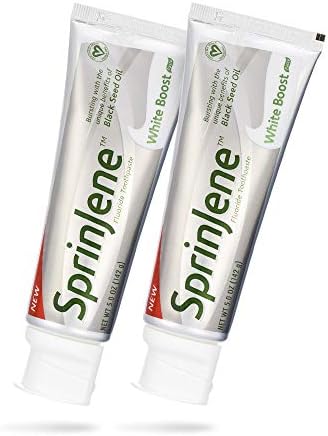 SprinJene Original White Boost Fluoride паста за зъби със собственика на масло от черен кимион и цинк - Сертифицирана
