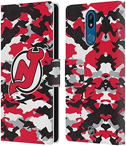 Head Case Designs Официално Лицензиран Камуфлаж NHL New Jersey Devils Leather Book Портфейла Case Cover е Съвместим с