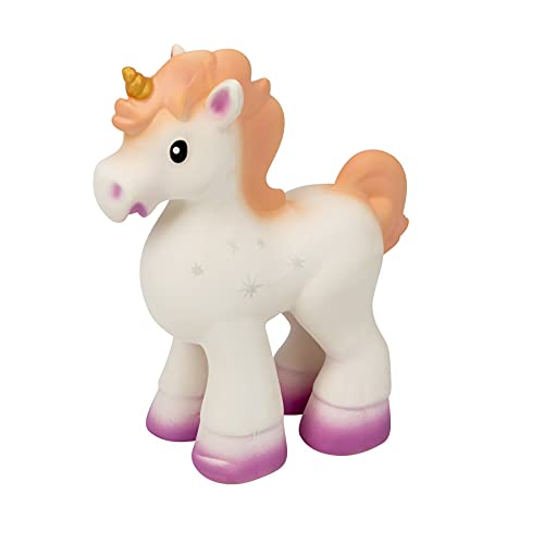 Nuby Penny The Unicorn Super Soft Teether Toy with Squeaker, Естествен Каучук