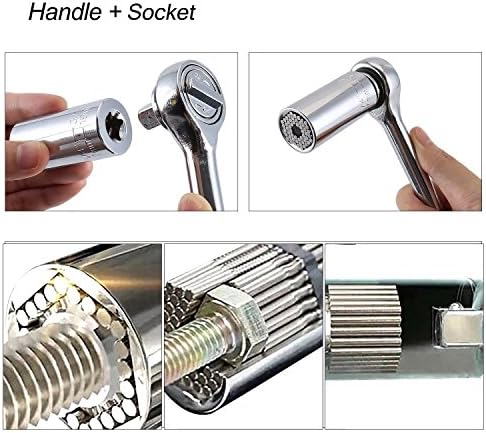 Универсален Набор от края на ключове,7-19mmRatchet Socket Tools Car/Auto Hand Tools Rapair Kit with Power Пробийте Adapter,