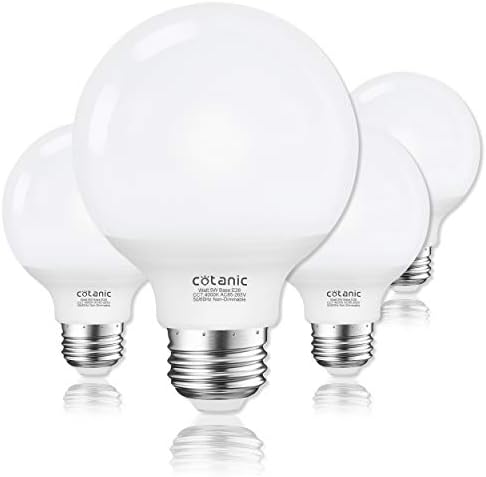 G25 LED Globe Light Bulbs,Cotanic 5W Vanity Light Bulb (еквивалент 60W),Daylight 4000K,Non-dimmable Makeup Mirror Светлини