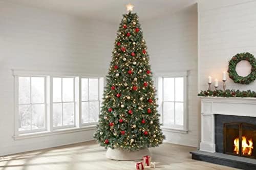 JOEDOT Pine Slim LED Pre-Lit Изкуствена Коледна елха с 300 Топли бели Микро-невероятните светлини (12 фута)