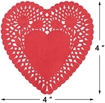 Опаковка от 120 кърпички Valentine Heart 4-инчов Червени, Розови, Бели