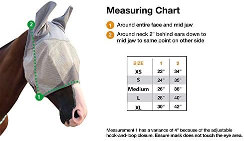 TGW RIDING Horse Standard Fly Mask with Ears, Comfort Fit Fly Mask,UV Protection for Horse