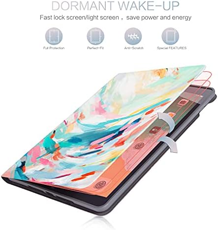 Lalumix iPad 9Th / 8Th / 7Th Generation Case,iPad Case 10.2,iPad 8 Case for Kids Women Girls Auto Wake/Sleep Multi-Viewing Angle Adjustable Stand (Colored Point Block Art маслени Бои) 2021/2020/2019