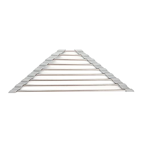 HeroNeo Roll Up Triangle Dish Drying Rack Sink for Corner Foldable Caddy Sponge Holder