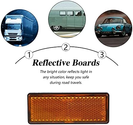 GARNECK 10pcs Stick - On Reflector Car Светлоотразителни Sticker Rectangular Warning Safety Reflector Stripes (оранжев)