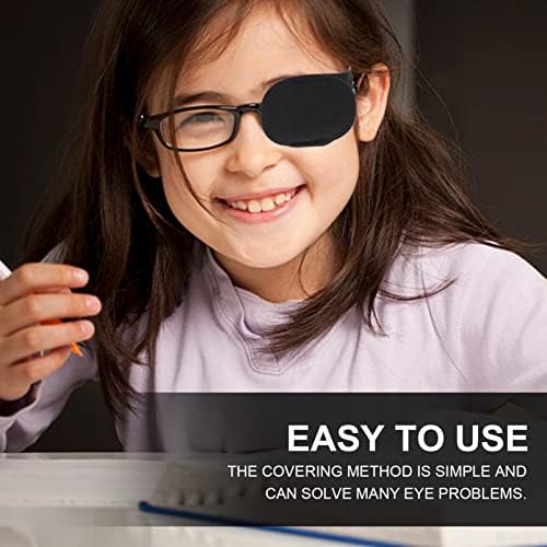 EXCEART 12шт Мързеливи Очи Страбизъм Амблиопия Очни Лепенки за Възрастни, Деца и Медицински Очна Помощ за Очила Амблиопия Очни Калъфи, Защитни Очила (черен)