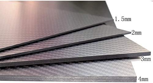 AFexm Carbon Fiber Sheet - 3K Кепър,с лъскава повърхност, Carbon Fiber Sheet Size(200400mm) for САМ Drone Sheet Fabrics