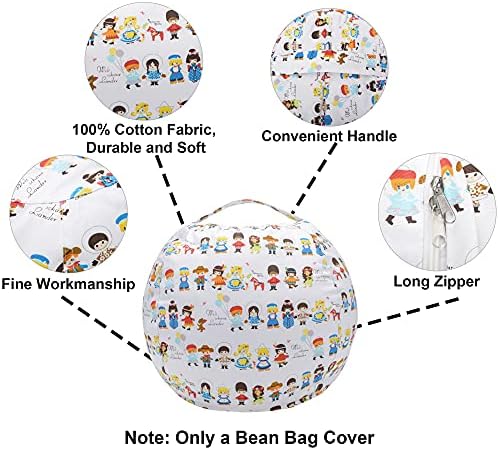 КРАСИВА плюшена Играчка За Съхранение на Животни Bean Bag Калъф за Стол за Деца, Юноши и Възрастни, Памучен Холщовая Дрънкалка