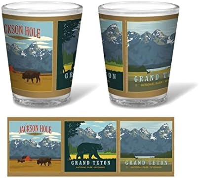 Туристически кортове - Shot Glass 3 Designs of Grand Teton National Park & Jackson Hole 2oz