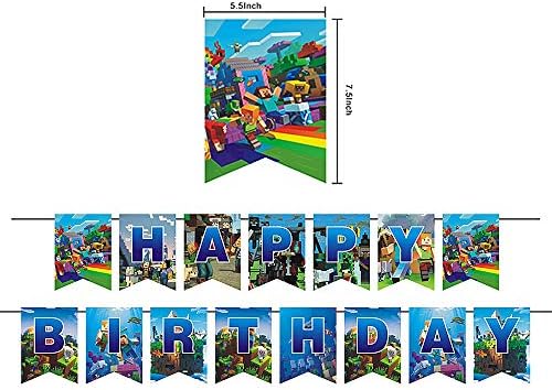 Играта Банер Happy Birthday Party Доставки Theme Game Room Decorations for Boys