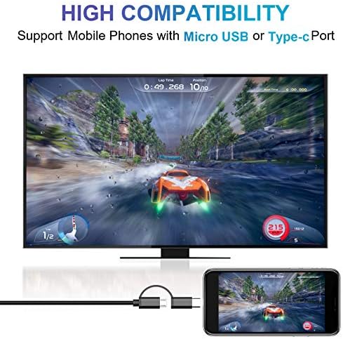 2-в-1 USB Type C Micro USB to HDMI Кабел, Weton MHL to TV HDMI Адаптер HD 1080P HDTV Огледало и Кабел за зареждане, Цифров