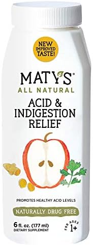 Maty's All Natural Acid & Disigestion Relief – Естествено облекчение на киселините с джинджифил и куркума– Течна, 6 течни