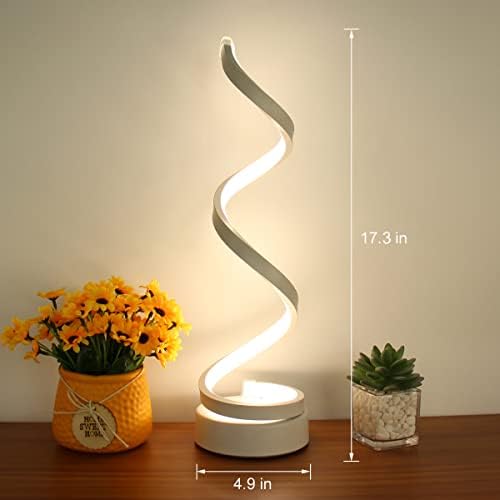 LENIVER LED Table Lamp Set of 2, Modern Minimalist Dimmable Спирала Table Lamp, 12W 3 Color Нощно Desk Lamp Light for