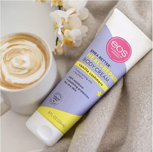 eos Shea по-Добро Body Cream - Vanilla Cashmere Natural Body Лосион and Skin Care 24 Hour Hydration with Shea Butter &