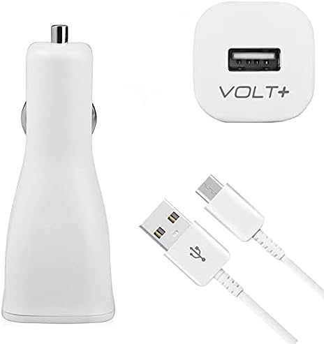 VOLT PLUS TECH Адаптивни Quick Charge Car kit Работи за Samsung Galaxy S20 FE с кабел USB Type-C и на 87% по-бързо