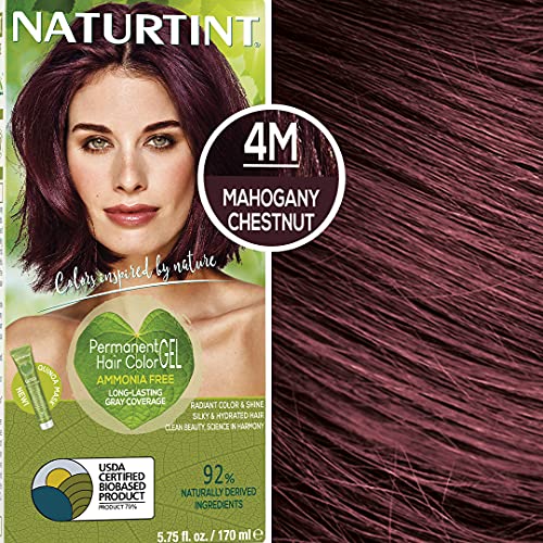 Naturtint, Цвят на косата, Перманентен Кестеняв махагон 4M, 5,6 Течни Унции